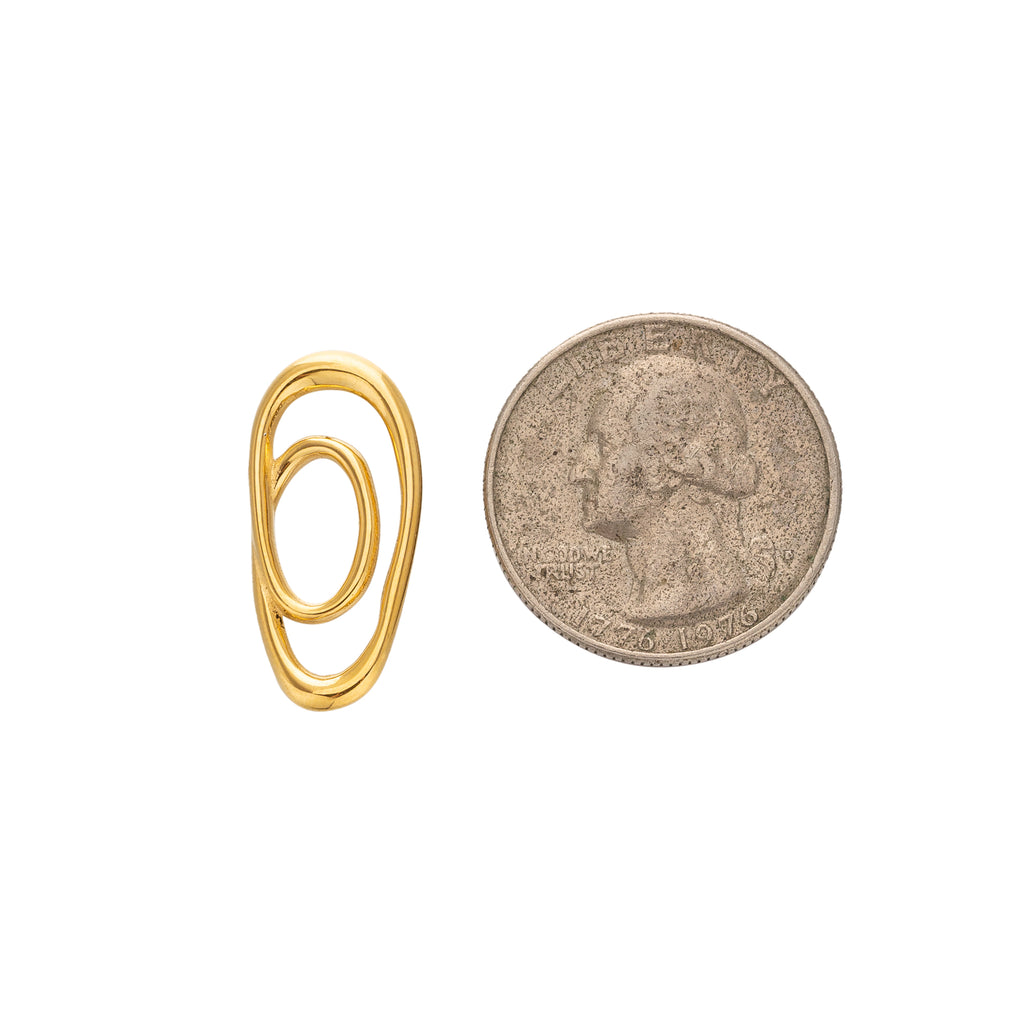 Launch Promo: 24K Gold PVD Stainless Steel Irregular Double Hoop Abstract Stud Earring in Gold & Silver