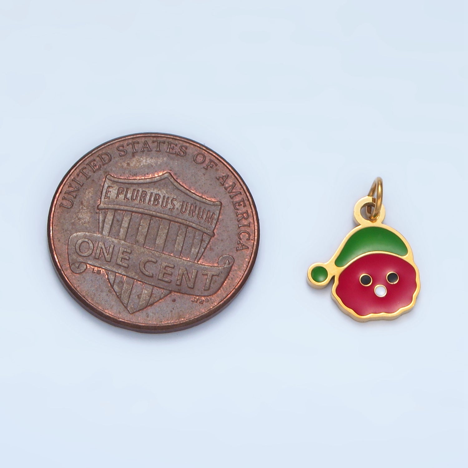 Launch Promo: 24K Gold PVD Stainless Steel Mini Cute Santa Enamel Charm | Sold Each