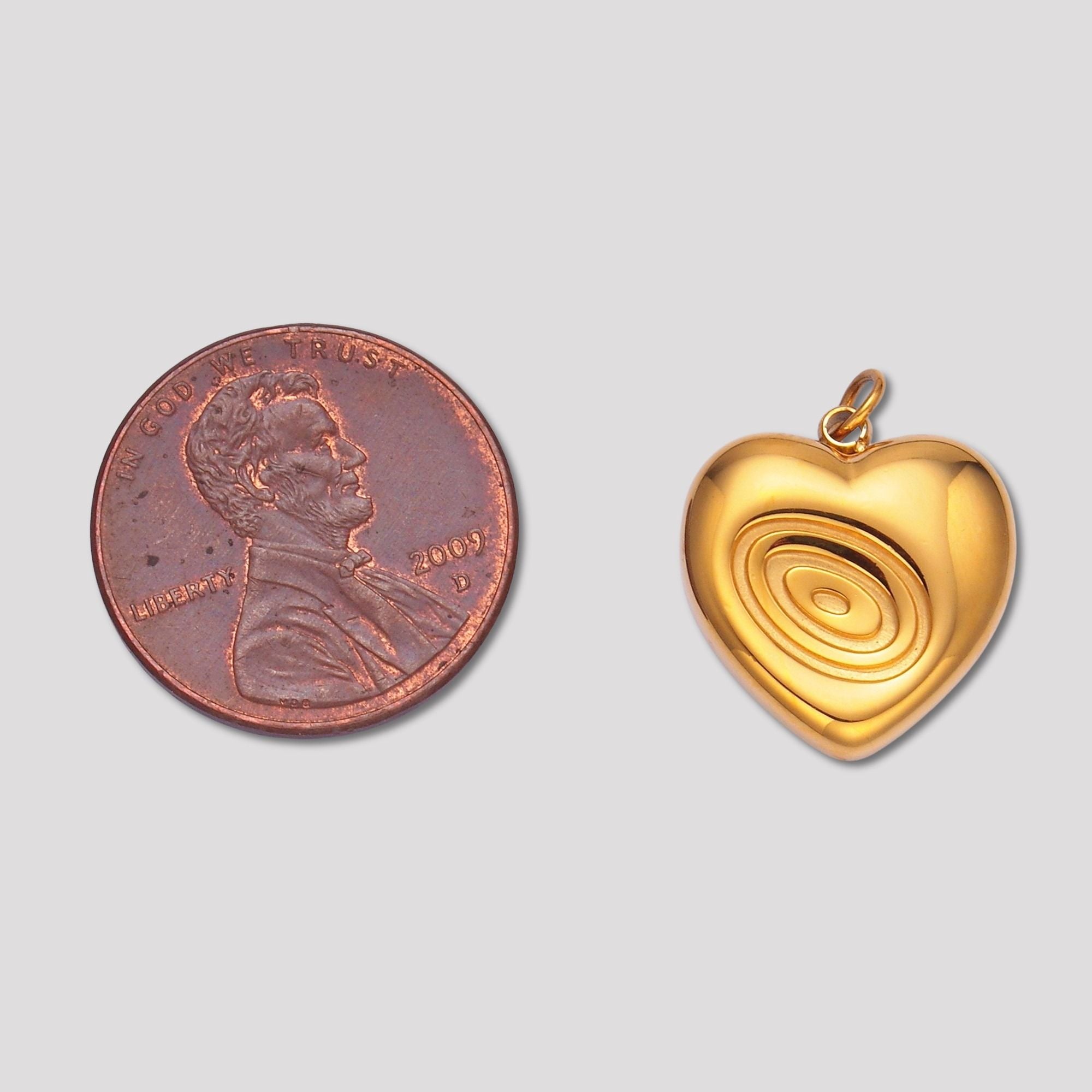 Launch Promo: 24K Gold PVD Stainless Steel Plain Chunky Heart Swirl Pendant | Sold Each