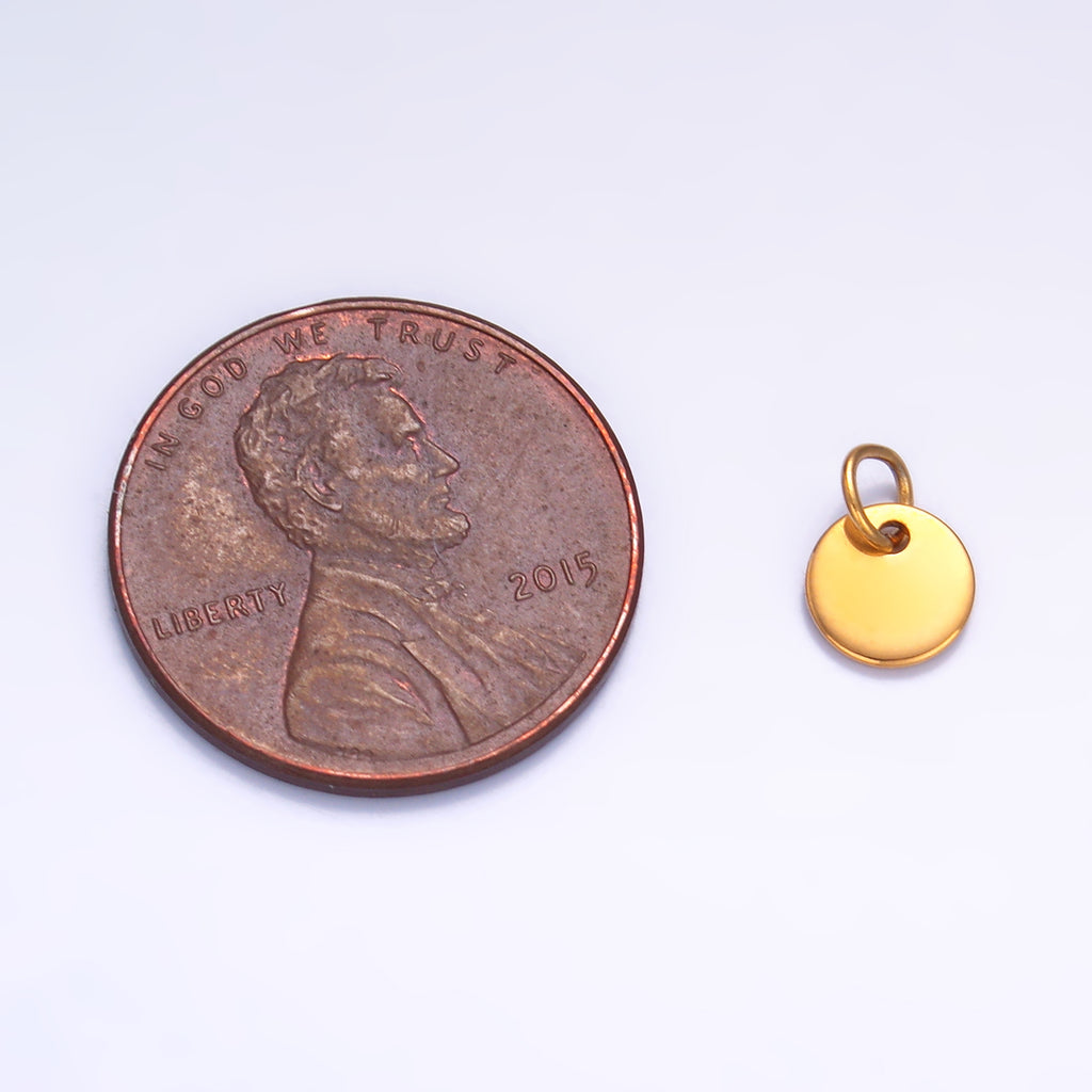 Launch Promo: 24K Gold PVD Stainless Steel Minimalist Round Coin Charm | Sold Each