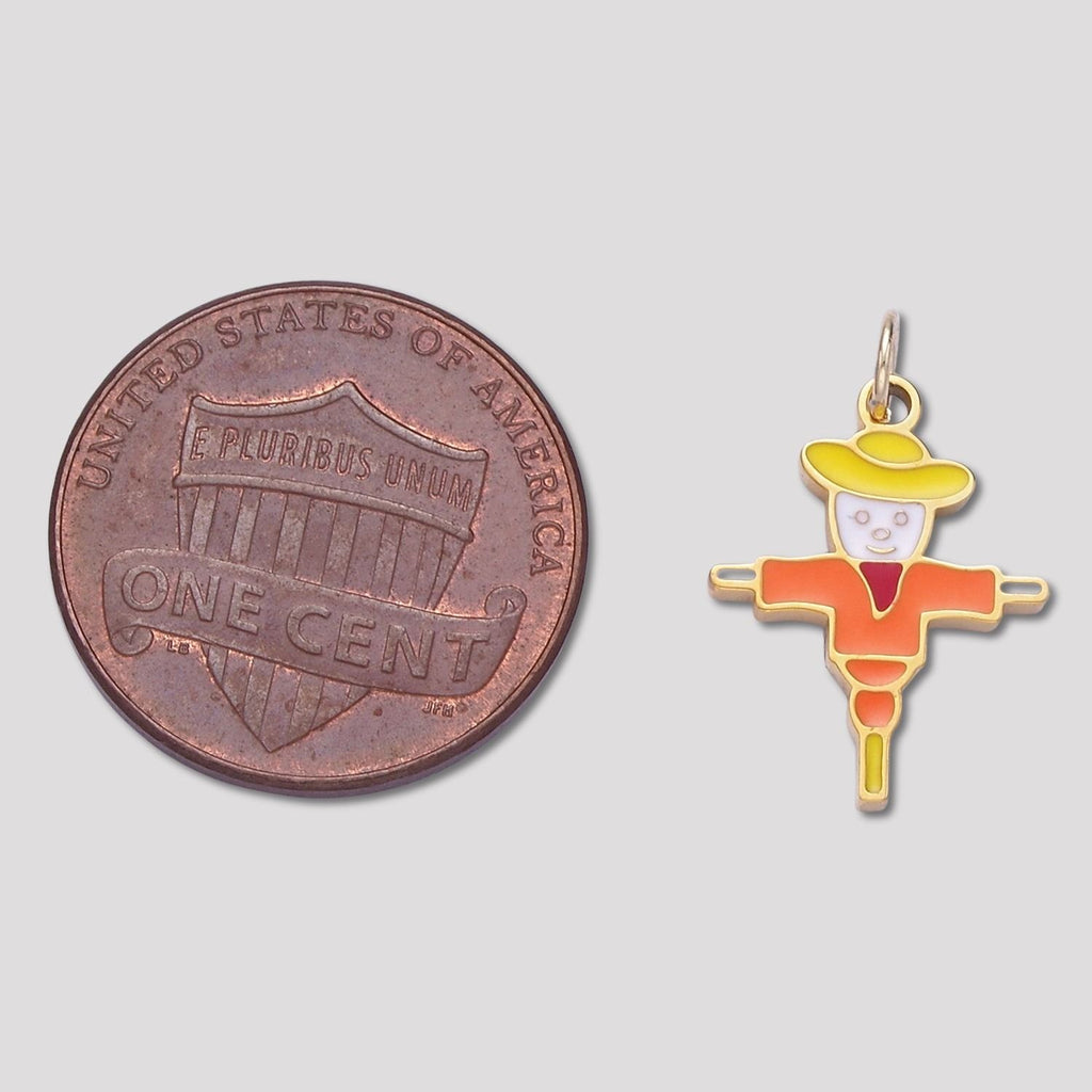 Launch Promo: 24K Gold PVD Stainless Steel Colorful Scarecrow Enamel Charm | Sold Each