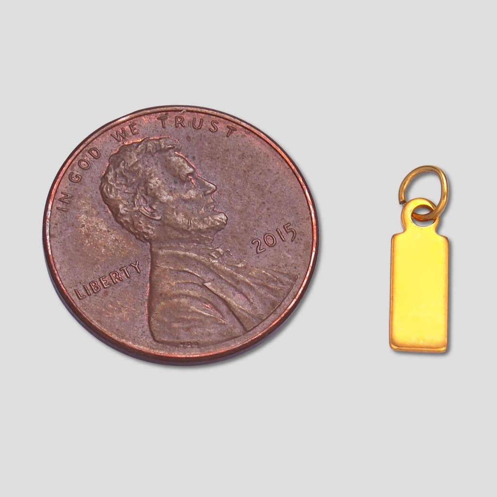 Launch Promo: (20pcs) 24K Gold PVD Stainless Steel Mini Rectangular Tag Charm | Sold Each