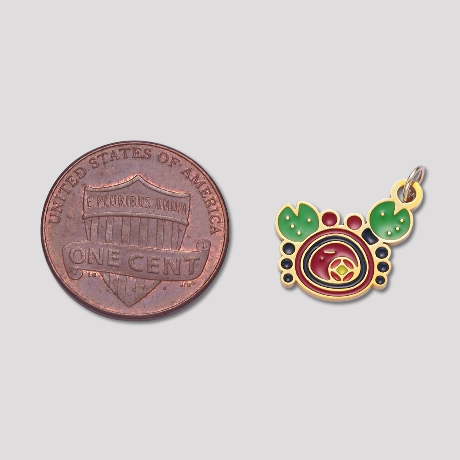 Launch Promo: 24K Gold PVD Stainless Steel Green Red Ocean Crab Enamel Charm | Sold Each