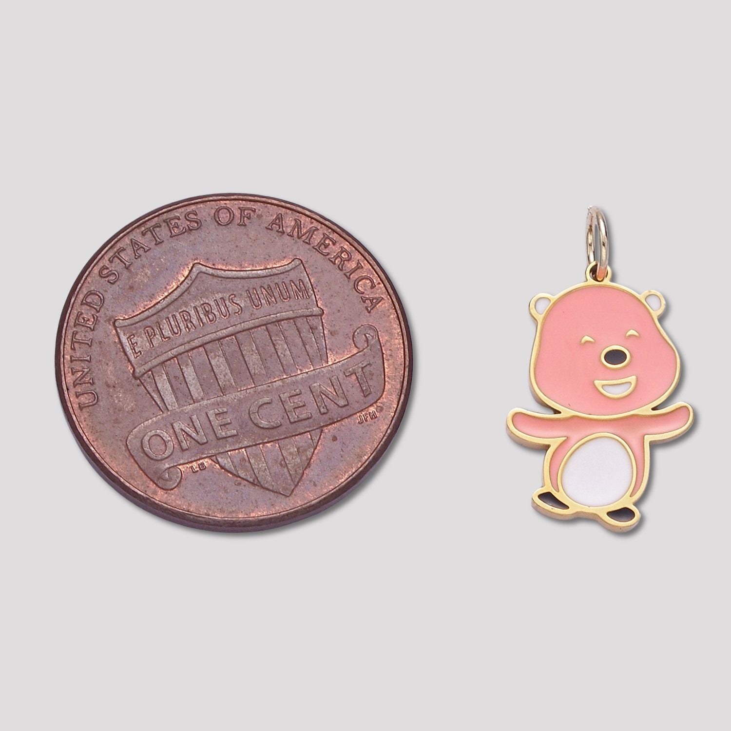 Launch Promo: 24K Gold PVD Stainless Steel Pink Beaver Cartoon Enamel Charm | Sold Each