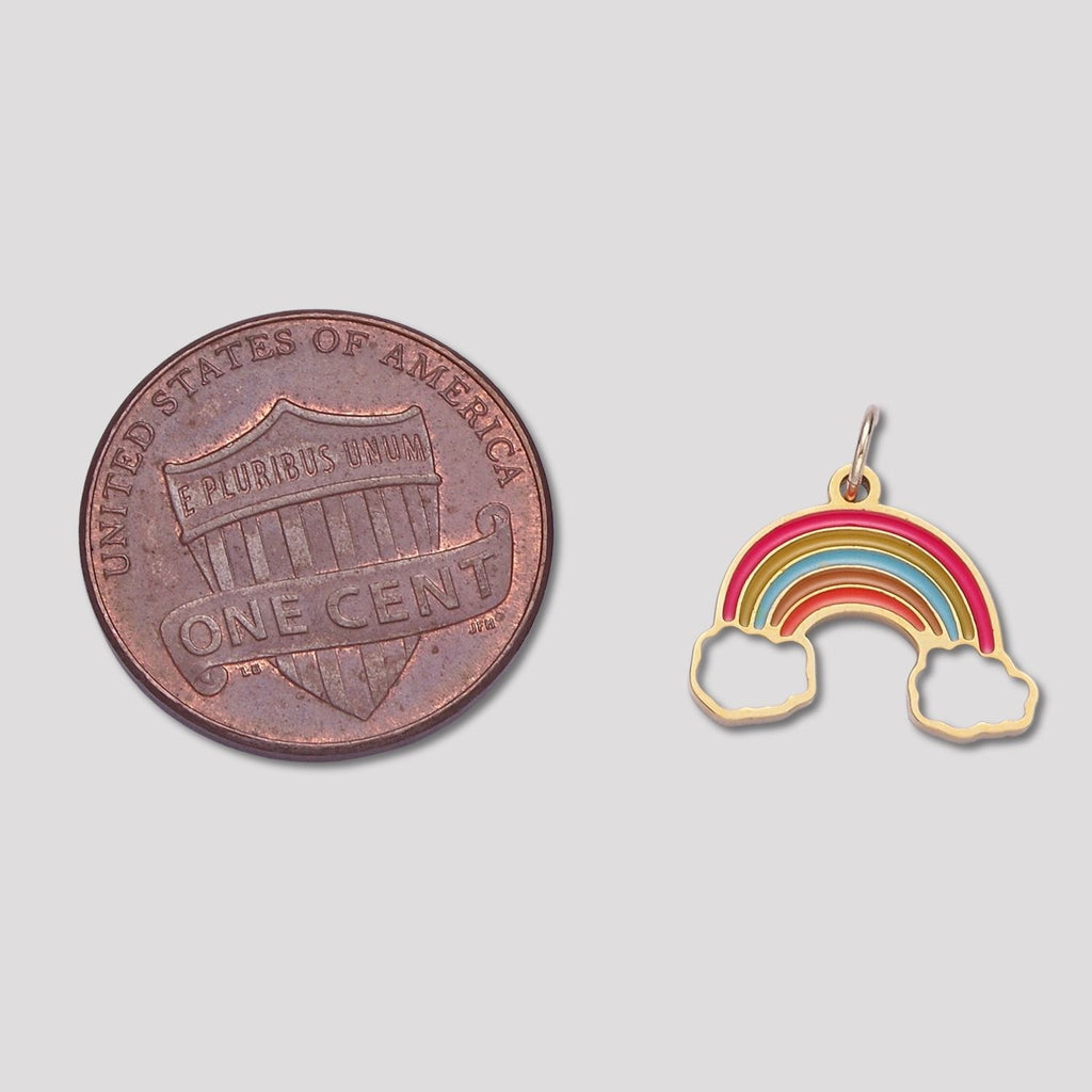 Launch Promo: 24K Gold PVD Stainless Steel Colorful Rainbow Enamel Charm | Sold Each