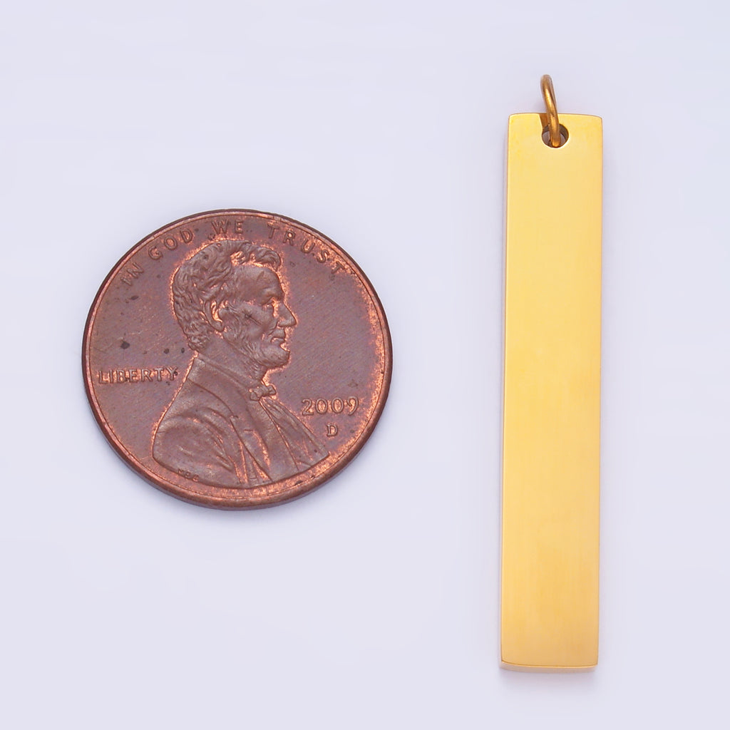 Launch Promo: 24K Gold PVD Stainless Steel Minimalist Rectangular Bar Charm | Sold Each