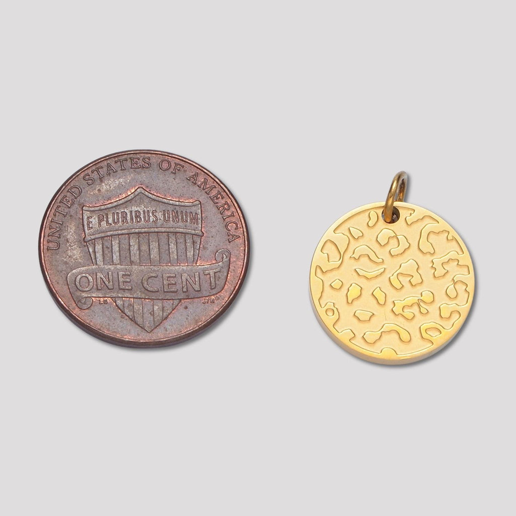 Launch Promo: 24K Gold PVD Stainless Steel Textured Earth Medallion Charm in Gold & Silver | Sold Each
