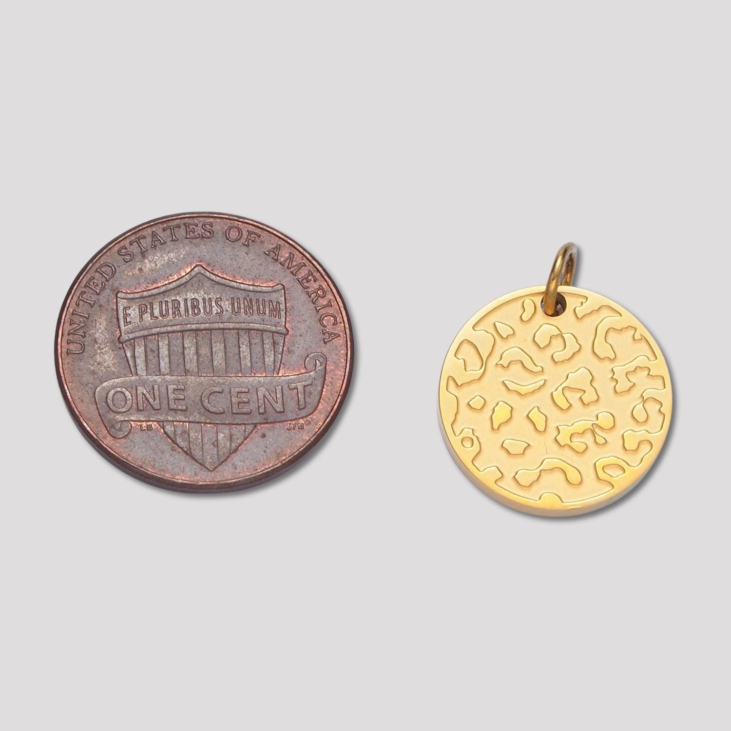 Launch Promo: 24K Gold PVD Stainless Steel Textured Earth Medallion Charm in Gold & Silver | Sold Each