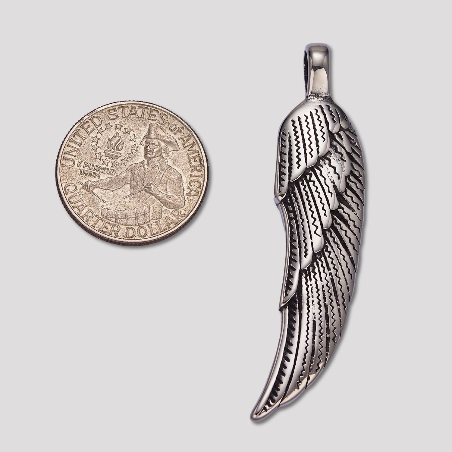 Launch Promo: Stainless Steel Antique Angel Wing Feather Pendant | Sold Each